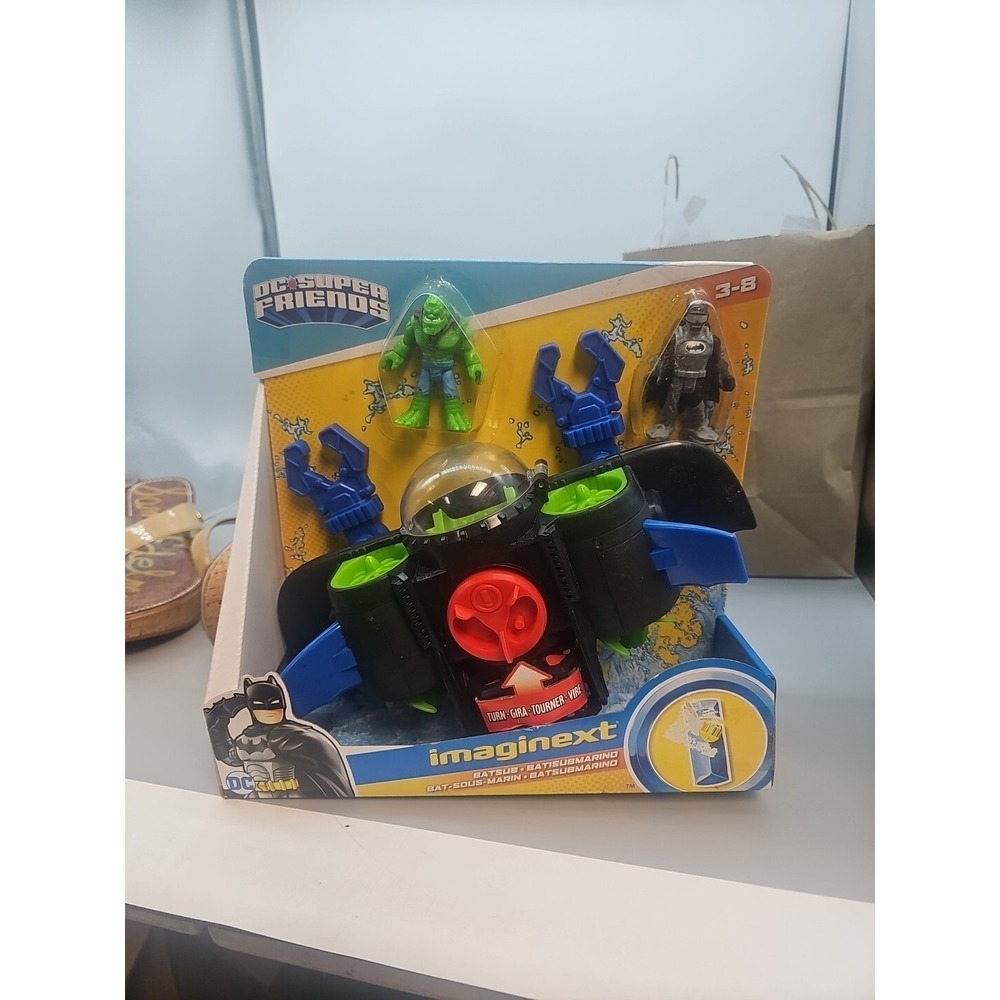 Imaginext DC Super Friends Batsub Batman Figure, A Cage & A Killer Croc Bat Sub - Picture 1 of 5